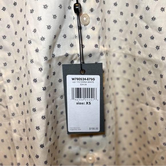 John Varvatos Off-White Patterned Button Down Shirt - Picture 3 of 6